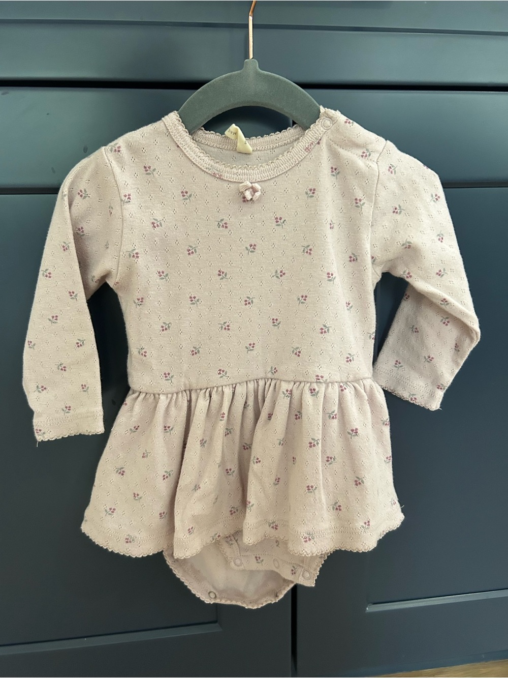 Quincy Mae mauve Floral Long-Sleeve Skirted Bodysuit